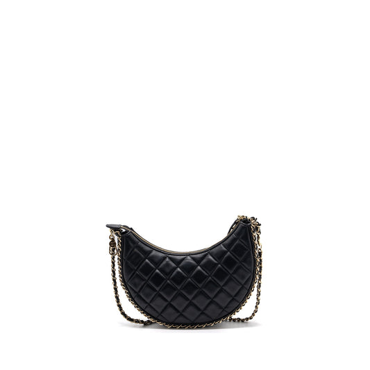 Chanel Small Moon Hobo Bag Lambskin Black L (microchip)