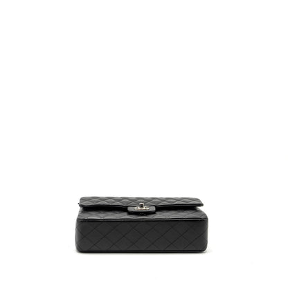 Chanel Medium Classic Double Flap Bag Lambskin Black  (microchip)