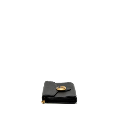 Gucci Marmont Wallet On Chain Calfskin Black Brushed