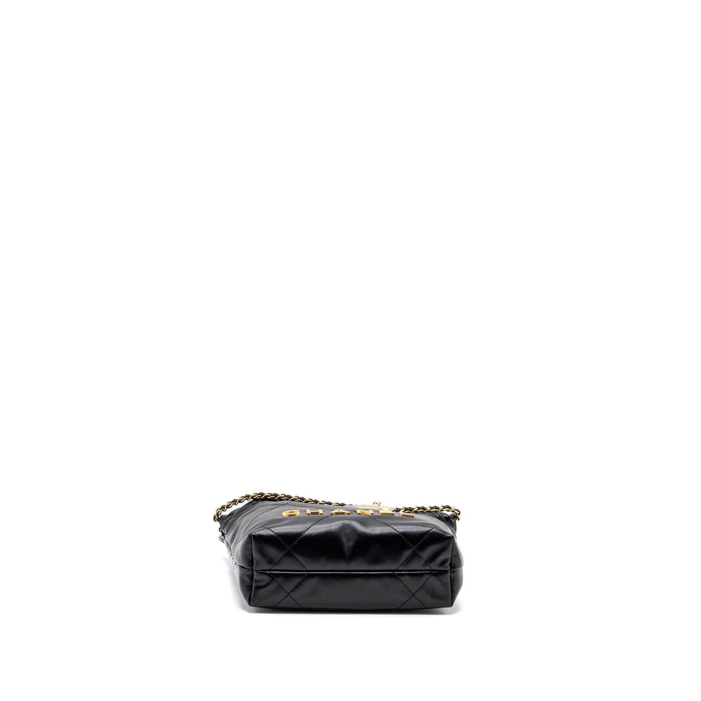 Chanel Mini 22 Bag Shiny Calfskin Black  (microchip)