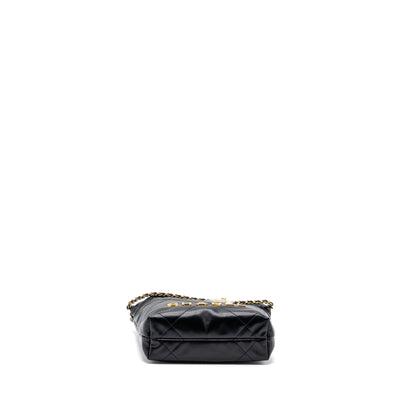 Chanel Mini 22 Bag Shiny Calfskin Black  (microchip)