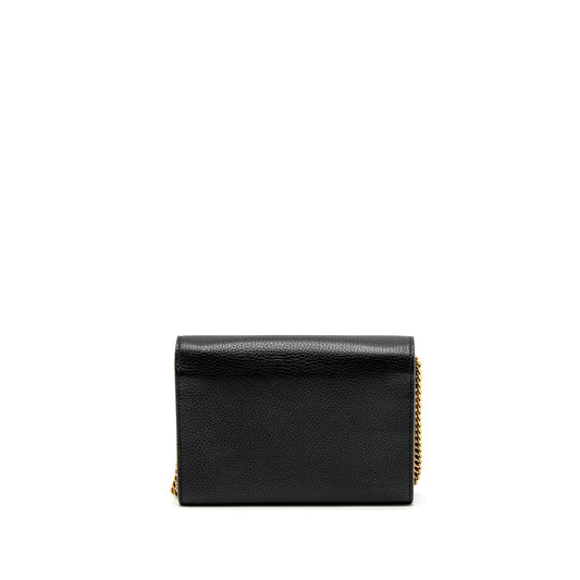 Gucci Marmont Wallet On Chain Calfskin Black Brushed
