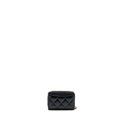 Chanel Zip Card holder caviar black  (microchip)