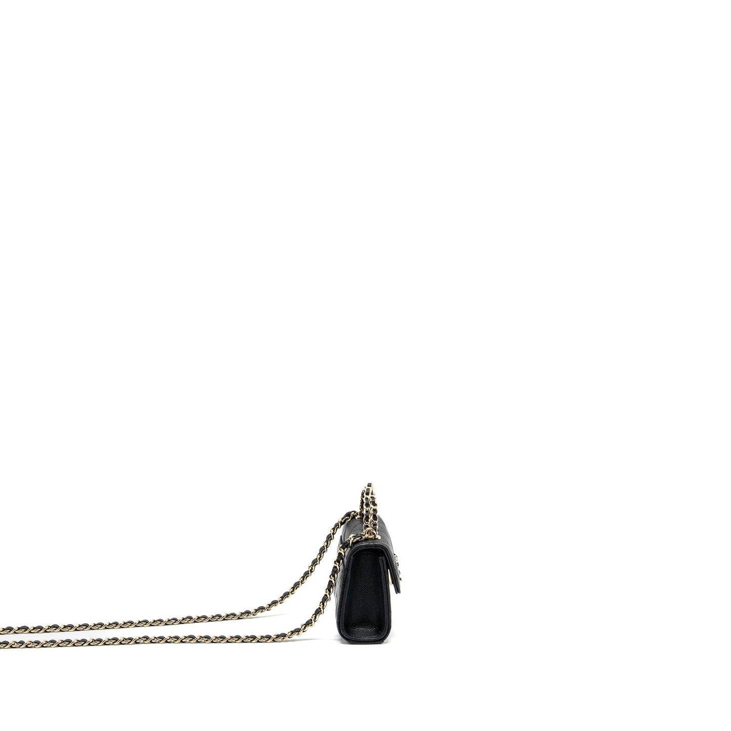 Chanel Mini Top Handle Flap Bag Caviar Black L (Microchip)