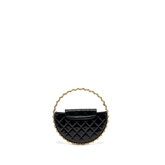 Chanel 23K Hoop Bag Patent leather black  (microchip)