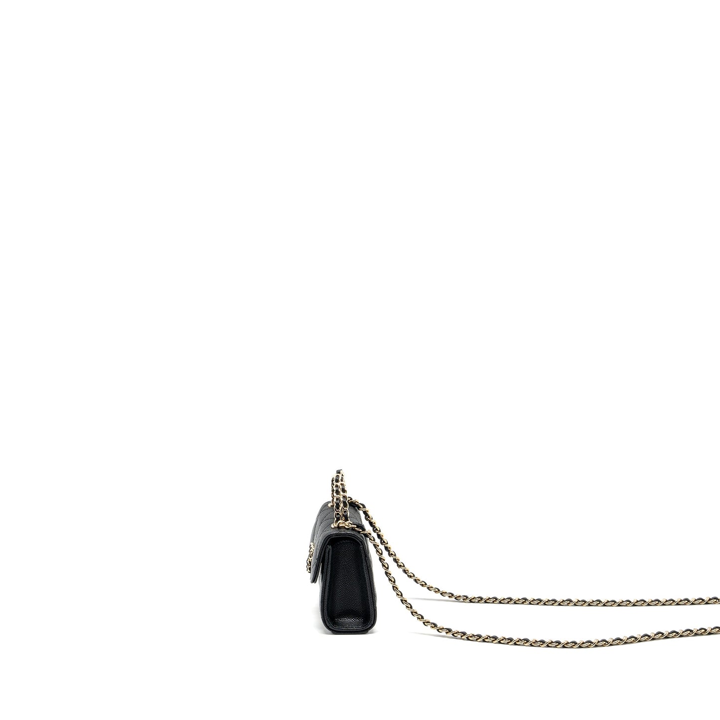 Chanel Mini Top Handle Flap Bag Caviar Black L (Microchip)