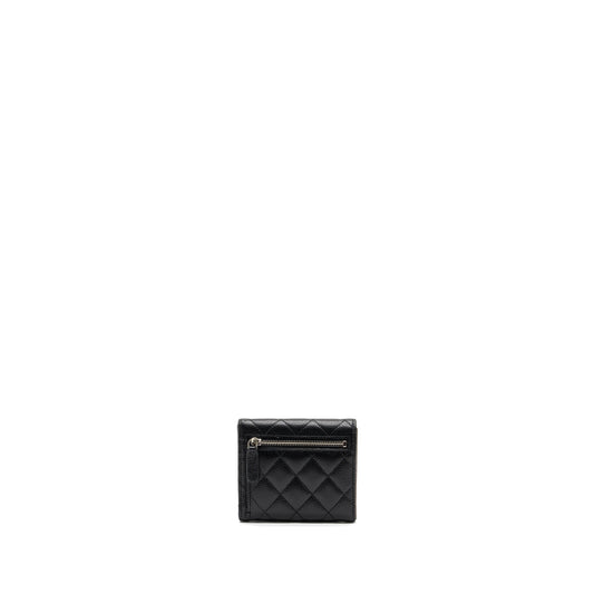 Chanel Classic Compact Wallet Caviar Black  (Microchip)