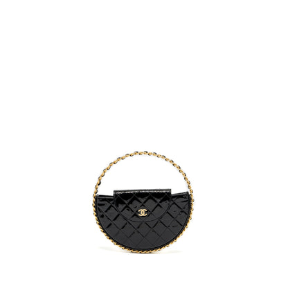 Chanel 23K Hoop Bag Patent leather black  (microchip)