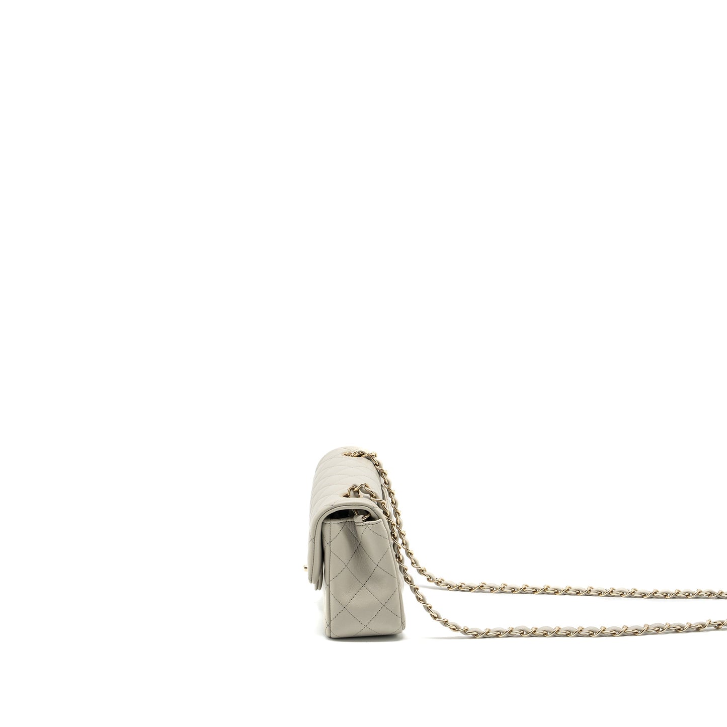 Chanel 22C mini rectangular flap bag lambskin grey L (microchip)