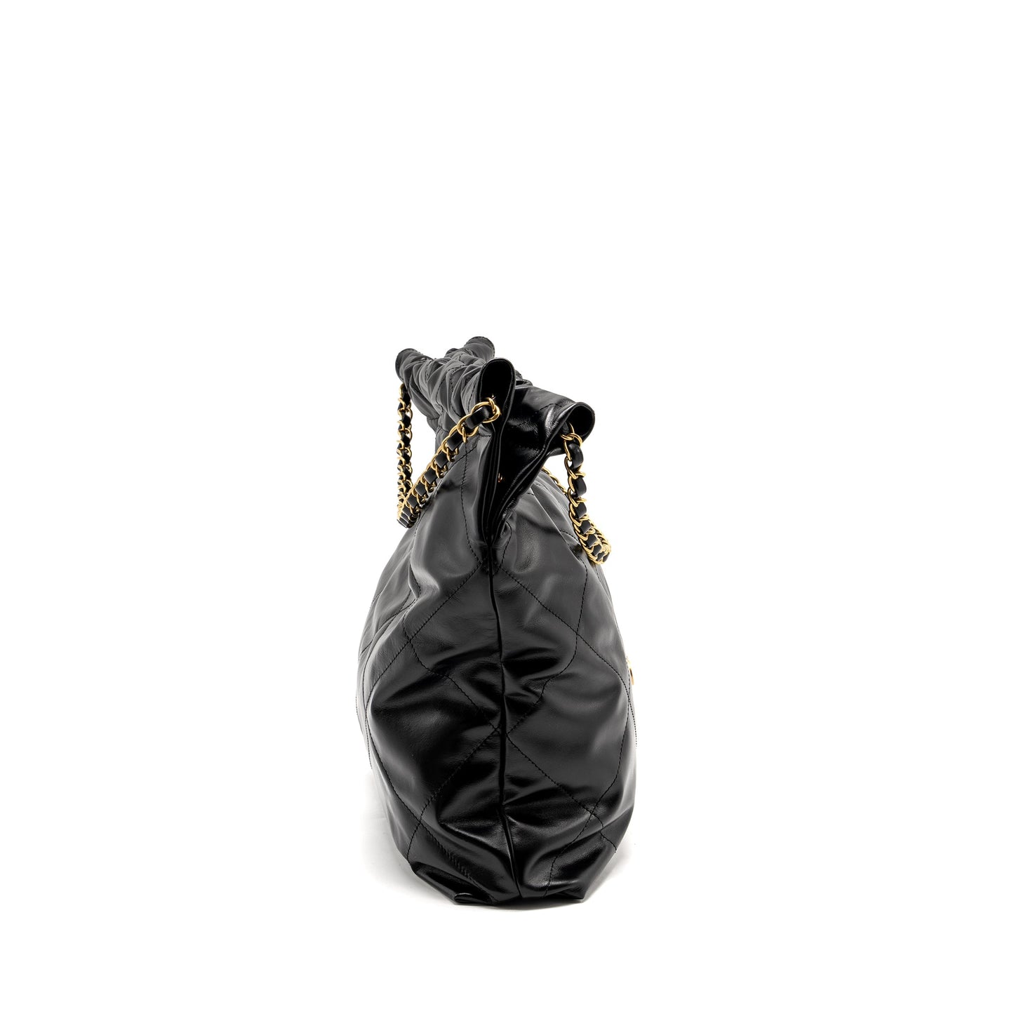 Chanel Medium 22 Bag Shiny Calfskin Black  (microchip)