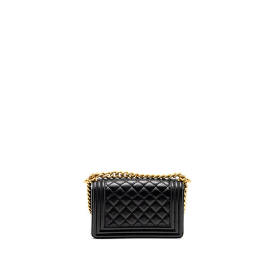 Chanel Small Boy Bag Calfskin Black  (Microchip)