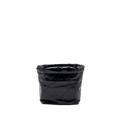 Chanel Mini 22 Bag Shiny Calfskin Black  (microchip)