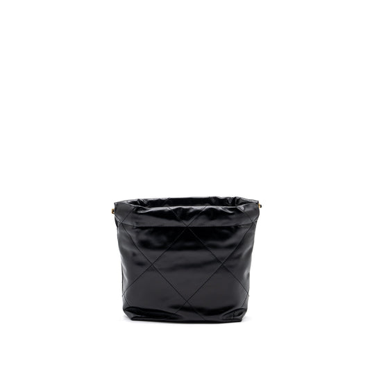 Chanel Mini 22 Bag Shiny Calfskin Black  (microchip)