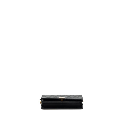 Chanel Boy Wallet On Chain Lambskin Black (Microchip)