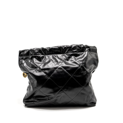 Chanel Medium 22 Bag Shiny Calfskin Black  (microchip)