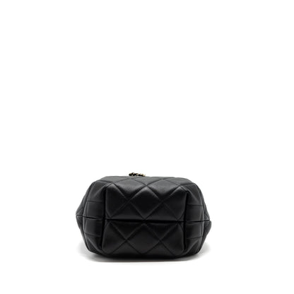 Chanel Drawstring Bucket Bag Calfskin Black L
