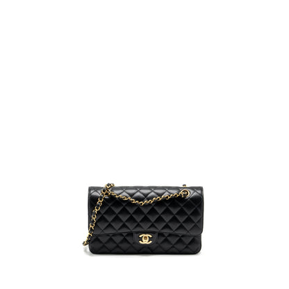 Chanel medium classic double flap bag Caviar black  (microchip)