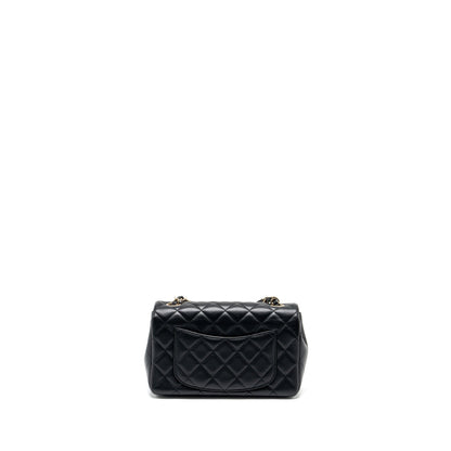 Chanel Mini Rectangular Flap Bag Lambskin Black L