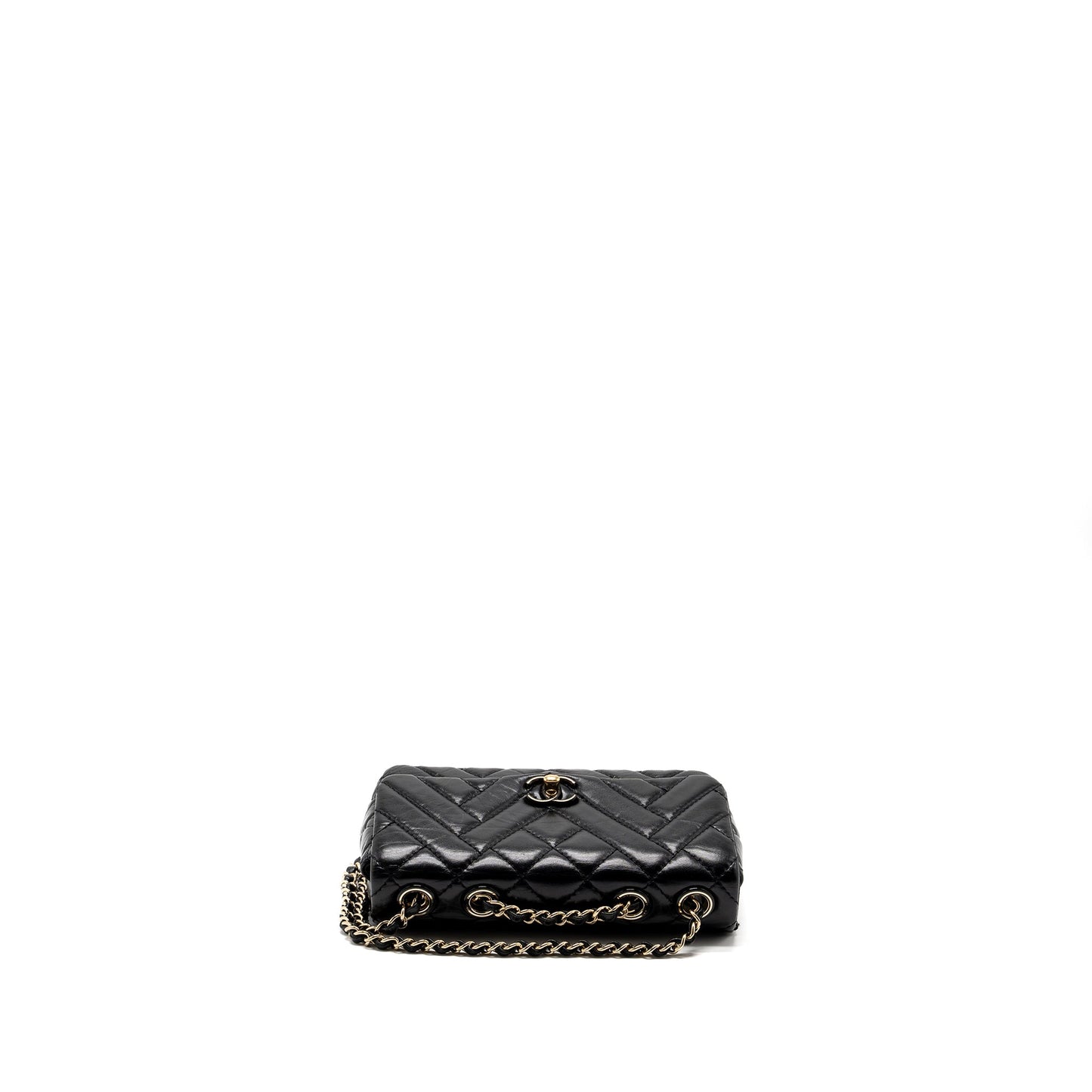 Chanel Mont Coco Mini Flap Bag Shiny Lambskin Black L