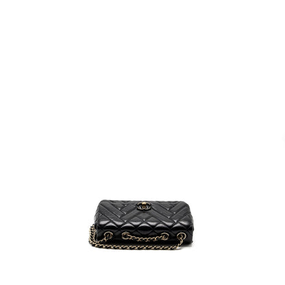Chanel Mont Coco Mini Flap Bag Shiny Lambskin Black L