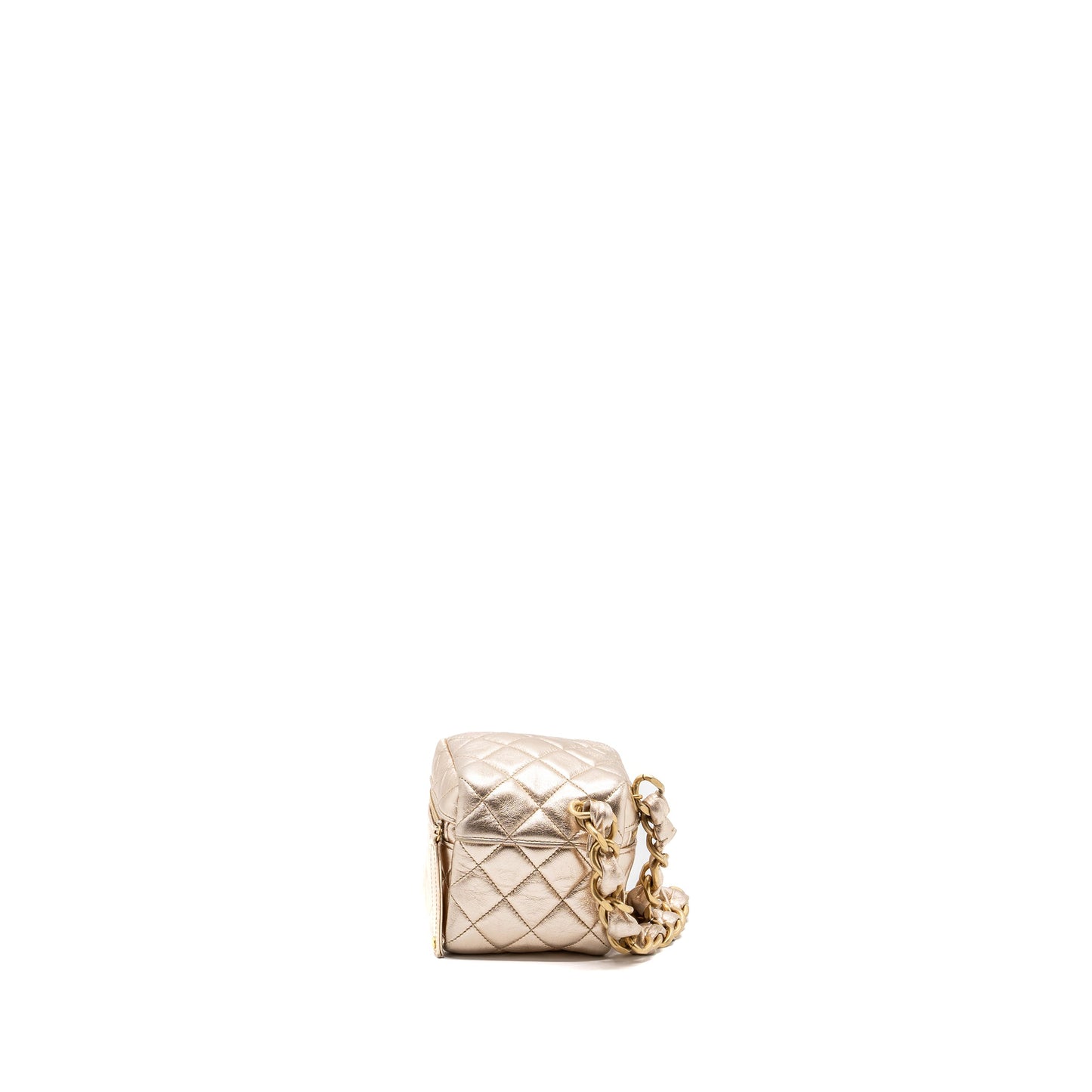 Chanel 22s Dice Purse With Chain Lambskin Gold Brushed