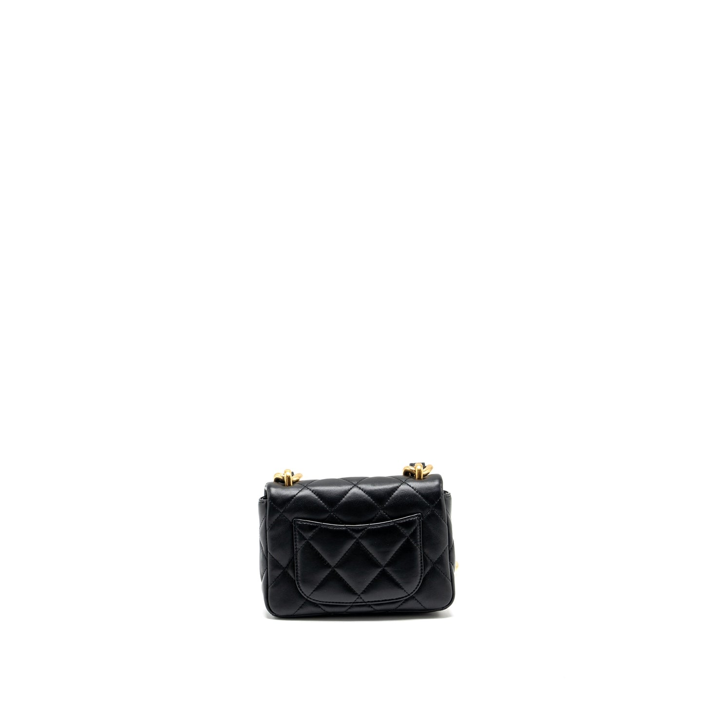 Chanel mini Square Flap Bag with Giant Chain Lambskin  (Microchip)