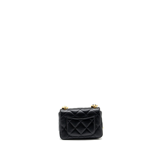 Chanel mini Square Flap Bag with Giant Chain Lambskin  (Microchip)