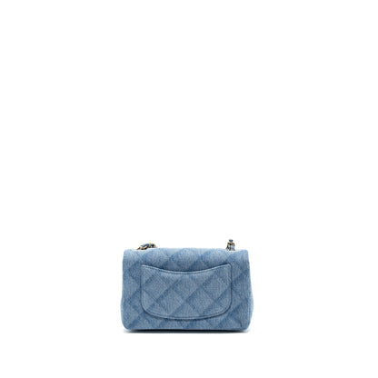 Chanel 22B Mini Rectangular Flap Bag Denim Light Blue L (microchip)