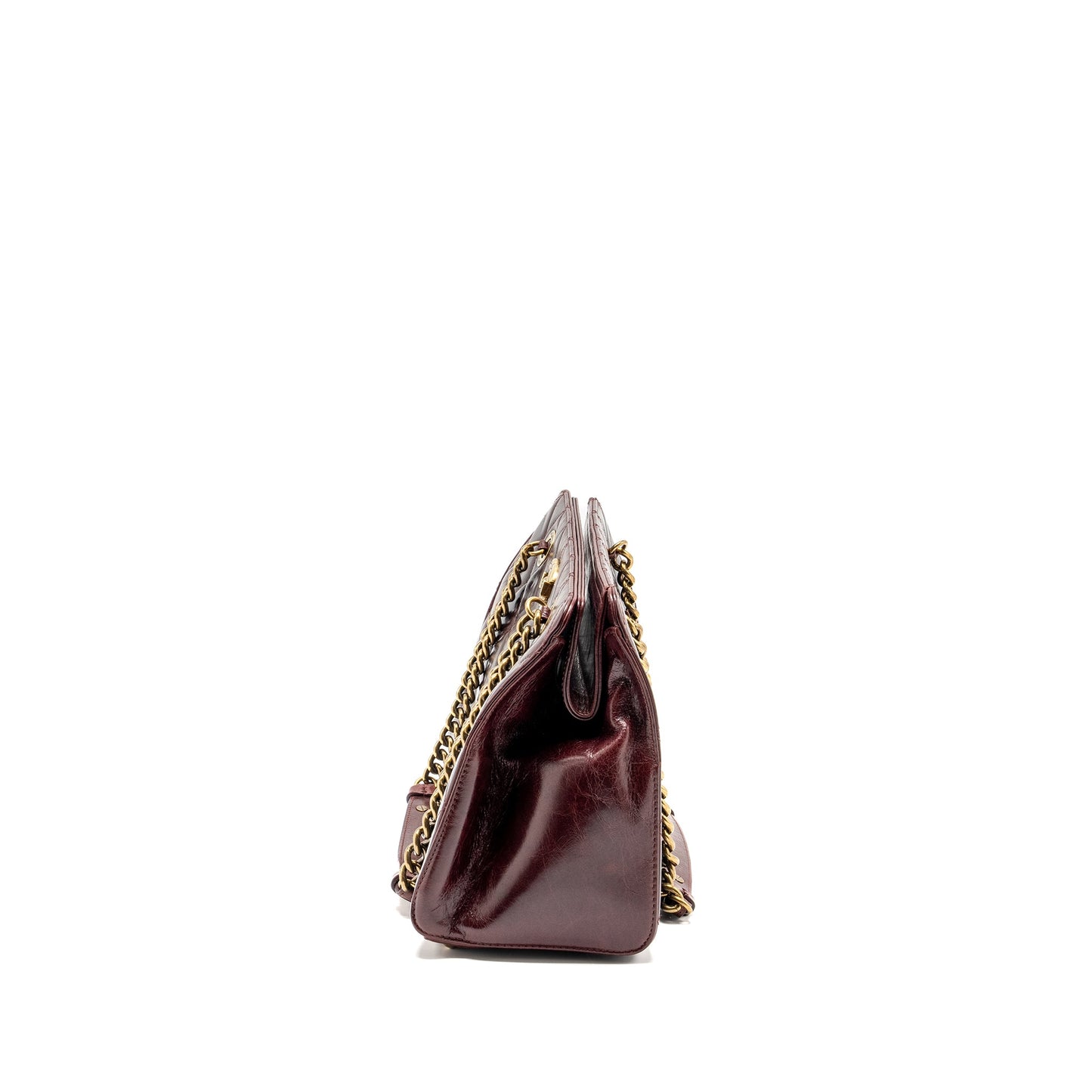 Chanel Perfect Edge Tote Bag Calfskin Burgundy