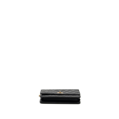 Chanel 2.55 Wallet on Chain Aged Calfskin Black Brushed  (Microchip)