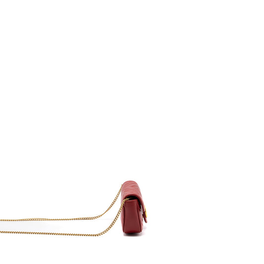 Gucci Marmont super mini matelass� chevron Calfskin red