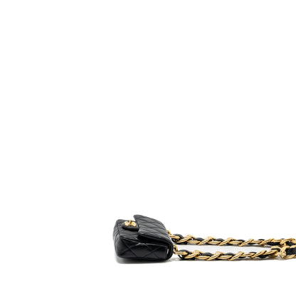 Chanel mini Square Flap Bag with Giant Chain Lambskin  (Microchip)