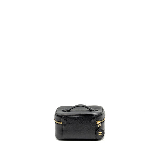 CHANEL VINTAGE Vanity Case Caviar Black