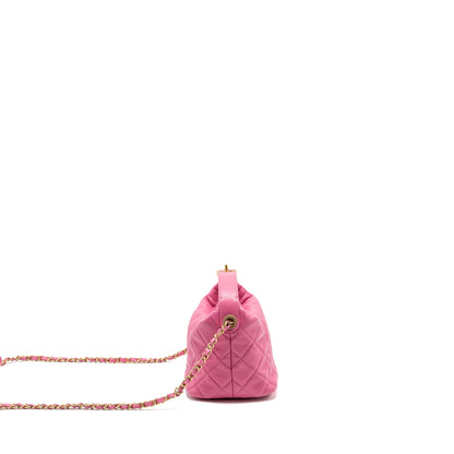 Chanel 20S Small Quilted hobo bag Lambskin Pink