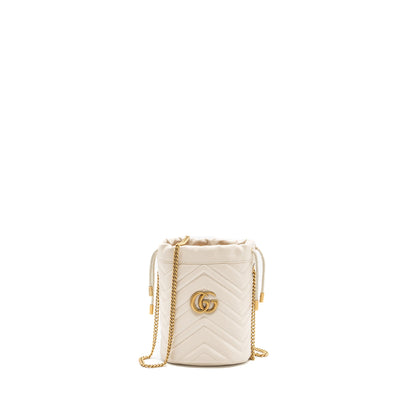 Gucci GG Marmont Mini Bucket Bag calfskin White