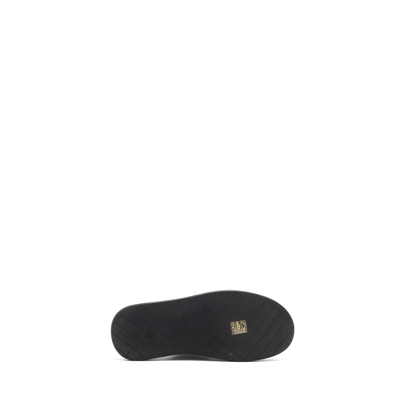 Chanel Size 39 Quilted Sandal Lambskin White/Black L