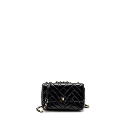 Chanel Mont Coco Mini Flap Bag Shiny Lambskin Black L