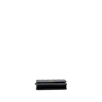 Chanel Detailed Logo Wallet On Chain Black Caviar L (microchip)