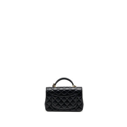 Chanel Top Handle Mini Rectangular Lambskin Black L(Microchip)