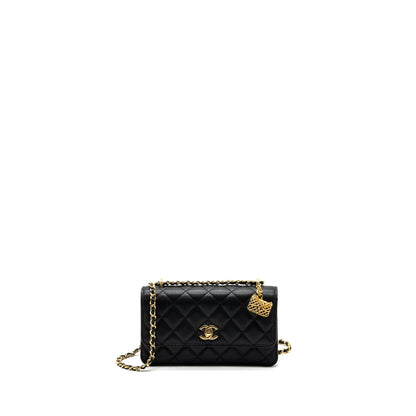 Chanel 23s Wallet On Chain with bag Charm Caviar Black (Microchip)