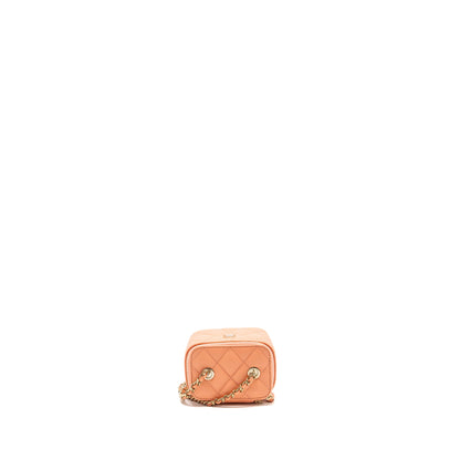 Chanel Mini Vanity With Chains Caviar Coral Pink L(Microchip)