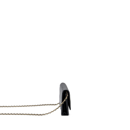 Chanel Detailed Logo Wallet On Chain Black Caviar L (microchip)
