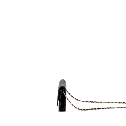 Chanel Detailed Logo Wallet On Chain Black Caviar L (microchip)