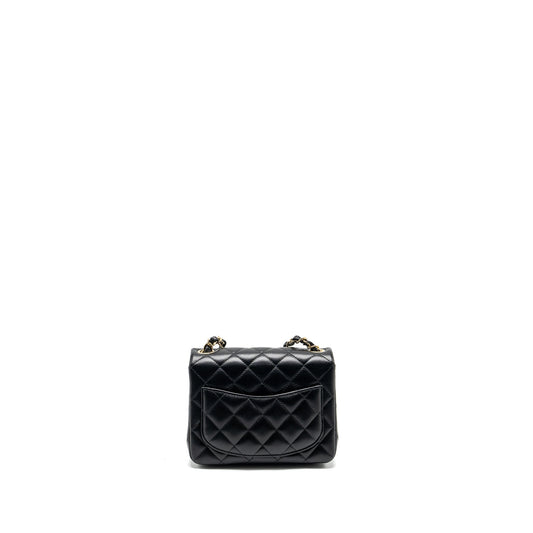 Chanel Mini Square Flap Bag Lambskin Black L (microchip)