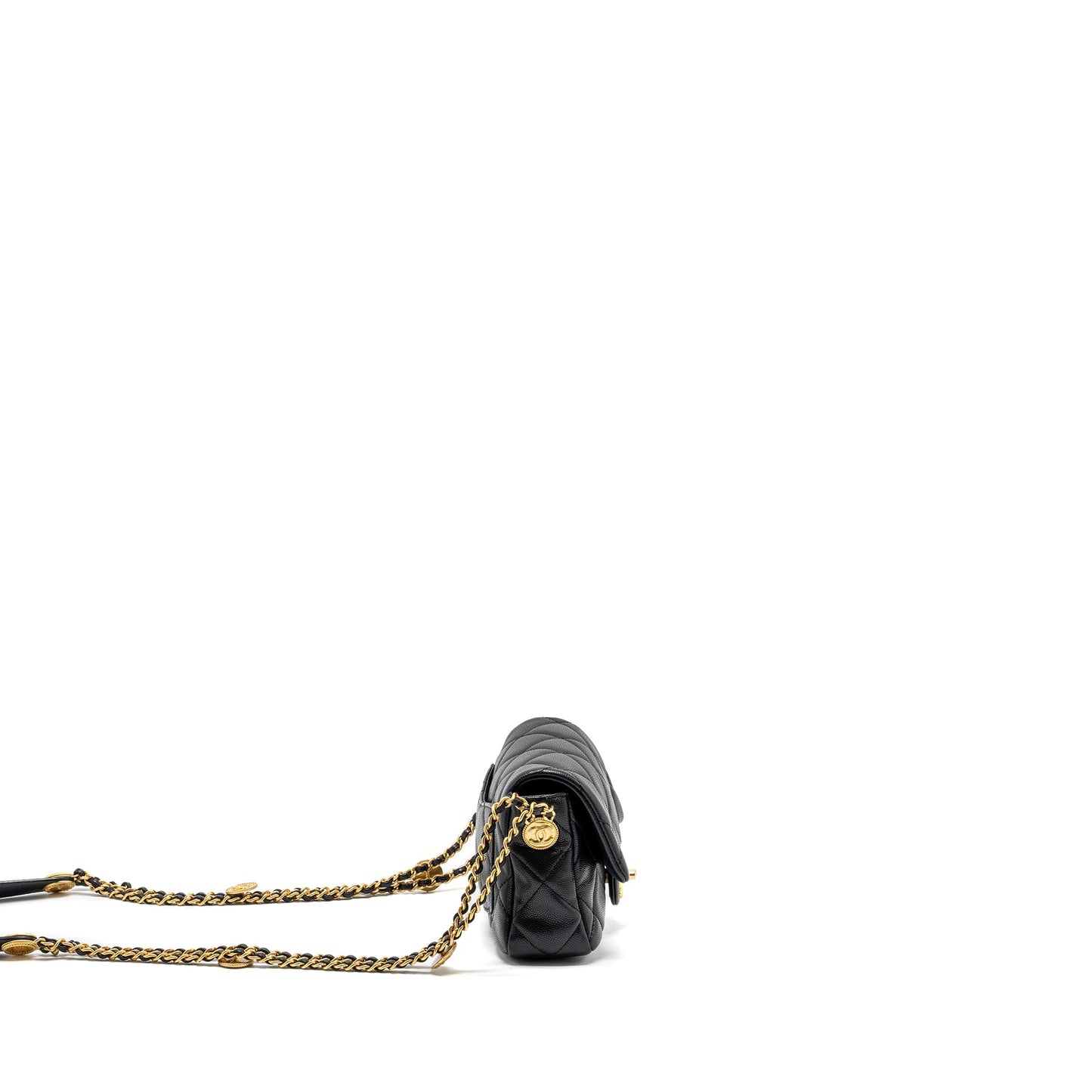Chanel Mini Twist Your Button Flap Bag Caviar Black  (Microchip)