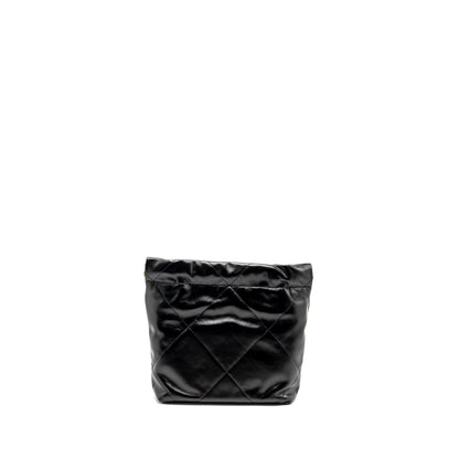 Chanel Mini 22 Bag Shiny Calfskin Black  (microchip)