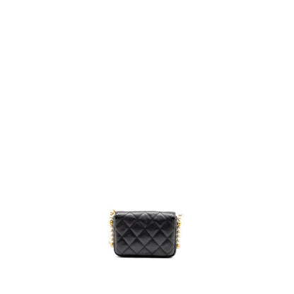 Chanel Mini Flap Purse with Pearl Chain Calfskin