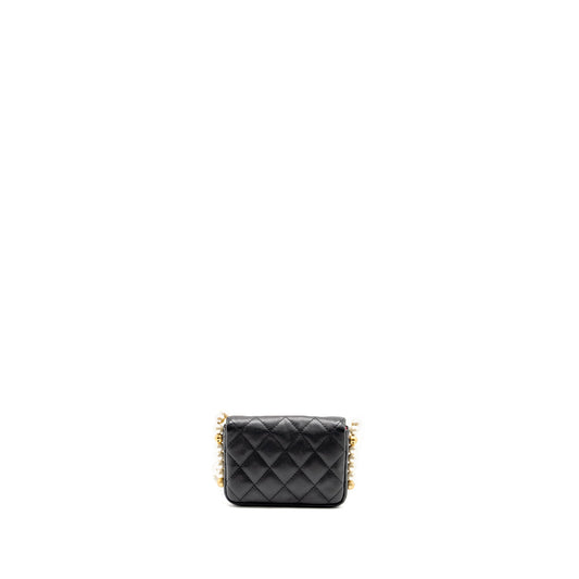 Chanel Mini Flap Purse with Pearl Chain Calfskin