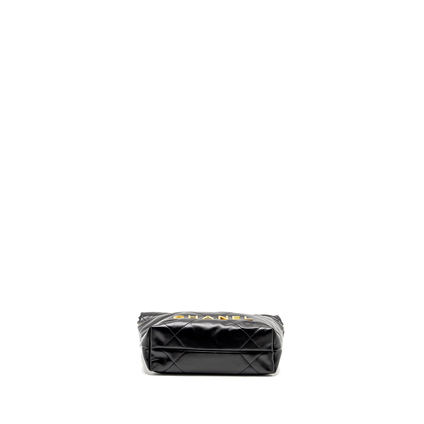 Chanel Mini 22 Bag Shiny Calfskin Black  (microchip)