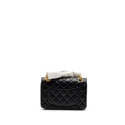 Chanel Mini 2.55 Reissue Flap Bag Aged Calfskin Black Brushed  (Microchip)